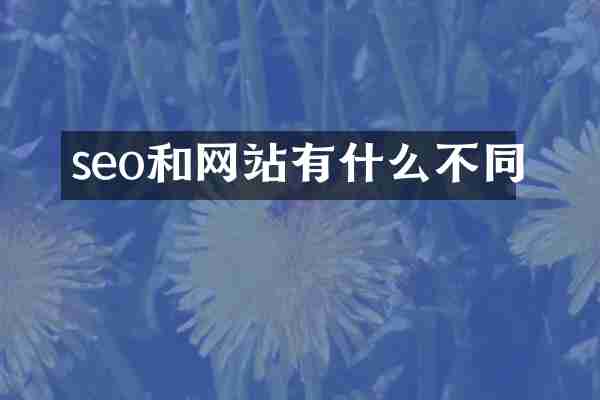 seo和网站有什么不同