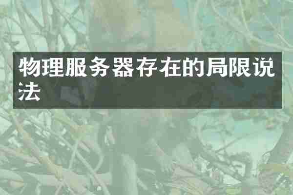 物理服务器存在的局限说法