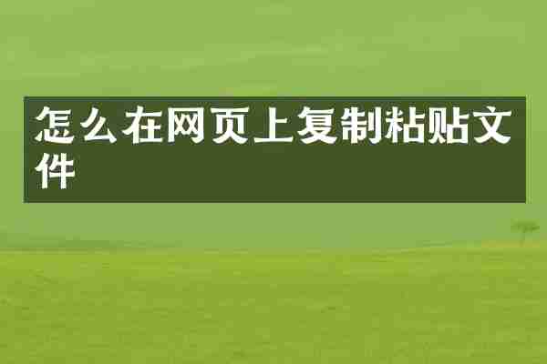 怎么在网页上复制粘贴文件