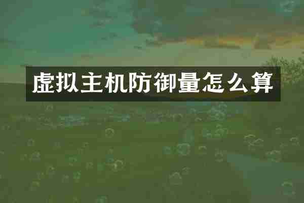 虚拟主机防御量怎么算