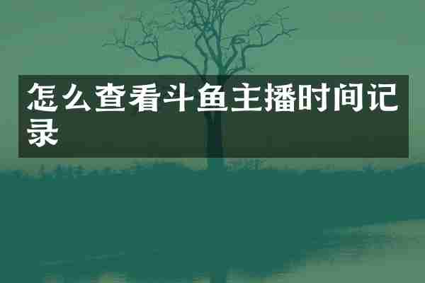 怎么查看斗鱼主播时间记录