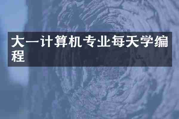 大一计算机专业每天学编程