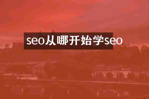 seo从哪开始学seo