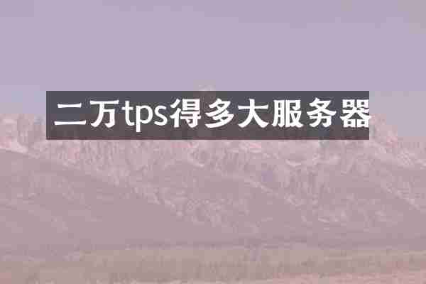 二万tps得多大服务器
