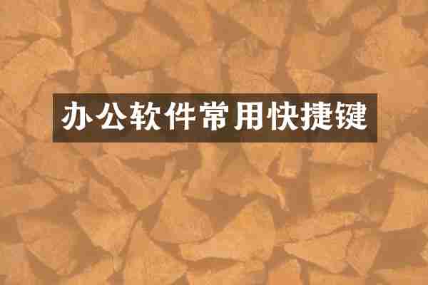 办公软件常用快捷键