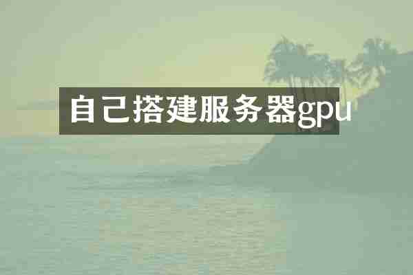 自己搭建服务器gpu