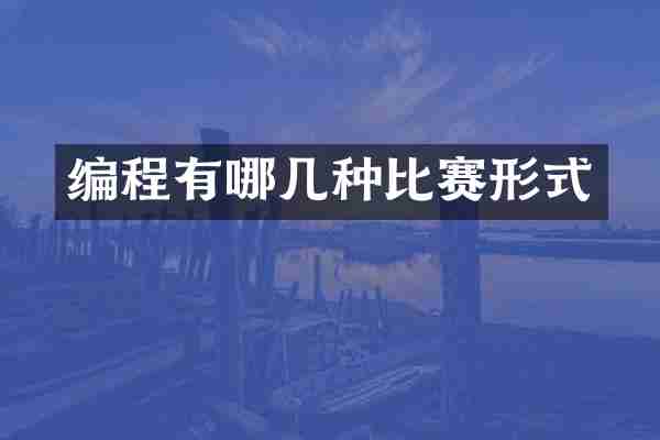 编程有哪几种比赛形式