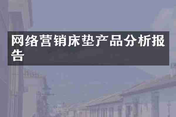 网络营销床垫产品分析报告