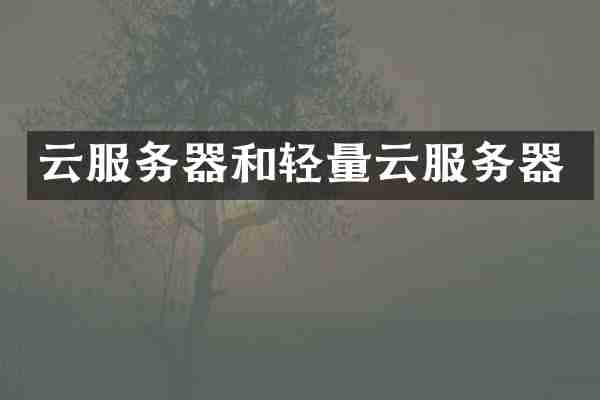 云服务器和轻量云服务器
