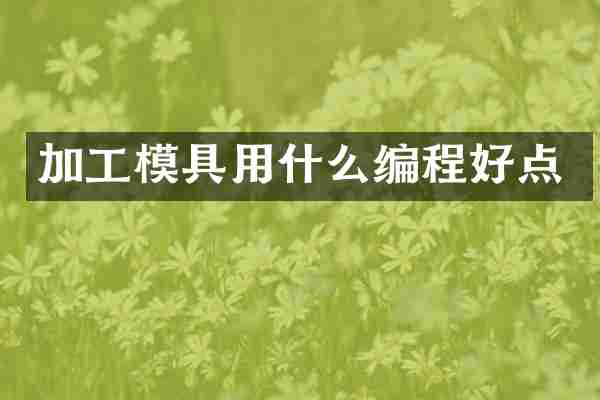 加工模具用什么编程好点