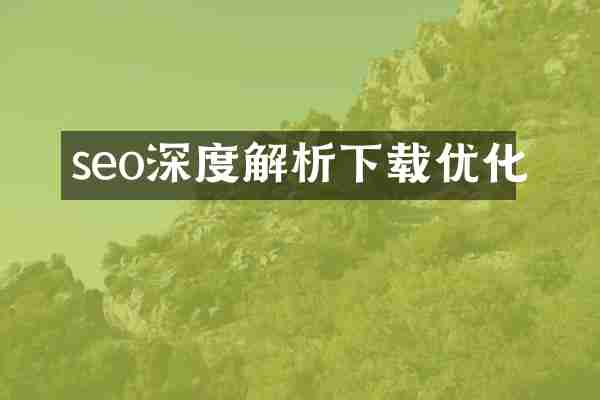 seo深度解析下载优化