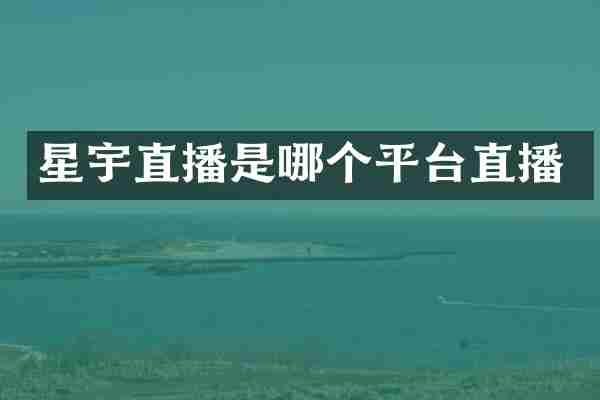 星宇直播是哪个平台直播