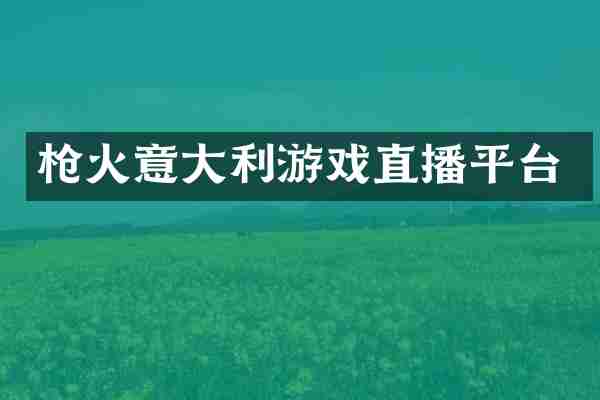枪火意大利游戏直播平台