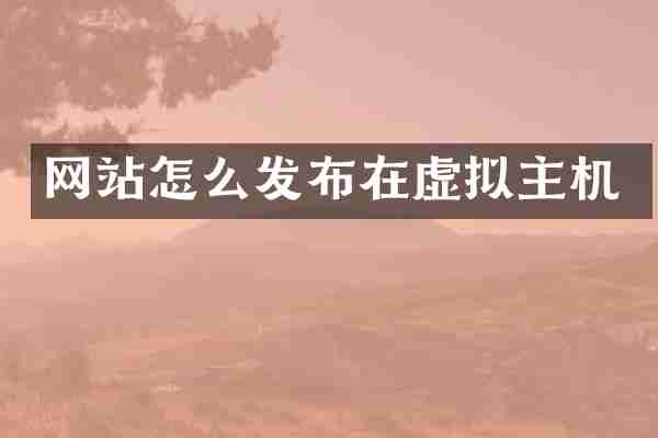 网站怎么发布在虚拟主机