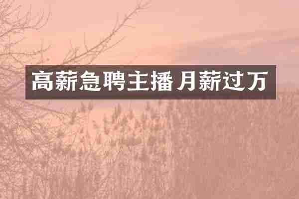 高薪急聘主播月薪过万