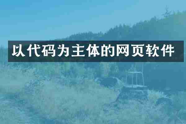 以代码为主体的网页软件
