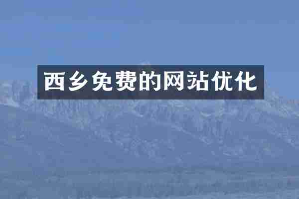 西乡免费的网站优化