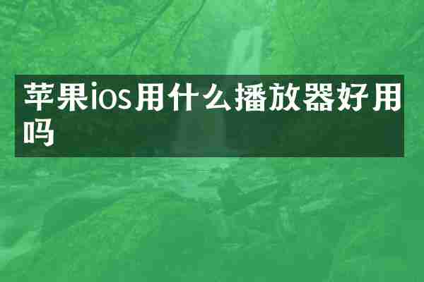 苹果ios用什么播放器好用吗