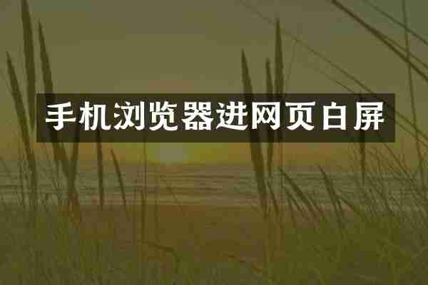 手机浏览器进网页白屏