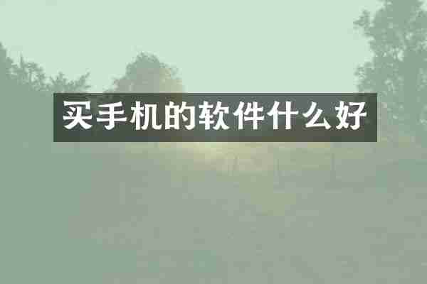 买手机的软件什么好
