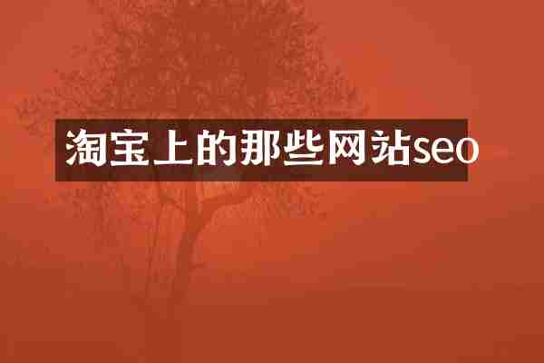 淘宝上的那些网站seo