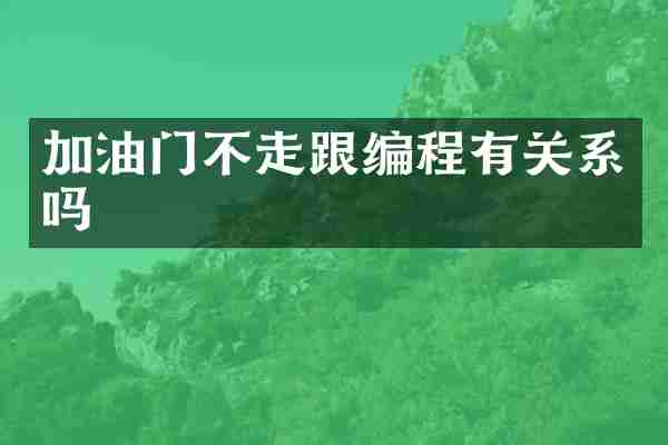加油门不走跟编程有关系吗