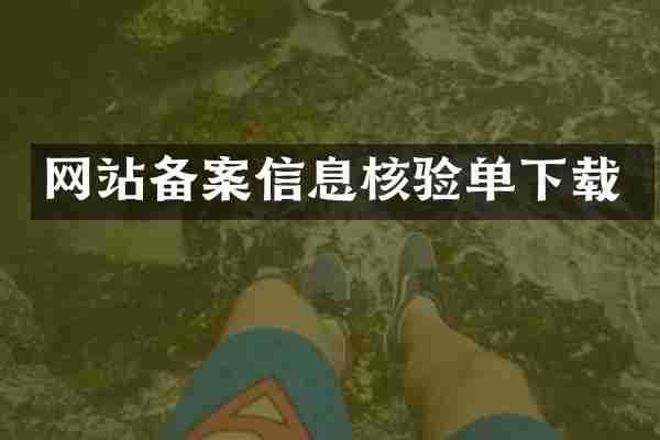 网站备案信息核验单下载