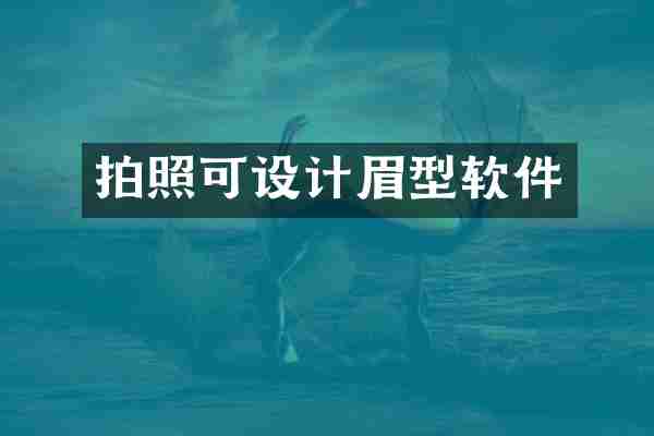 拍照可设计眉型软件