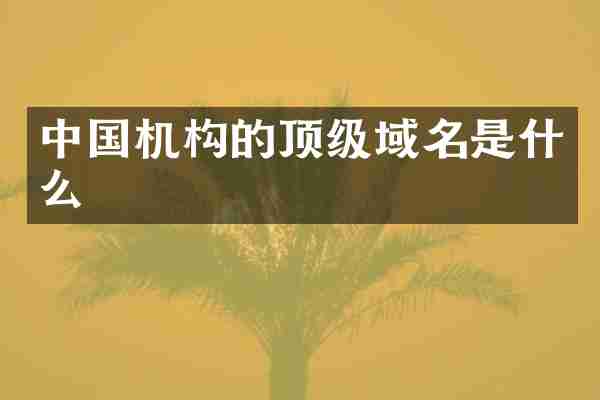中国机构的顶级域名是什么