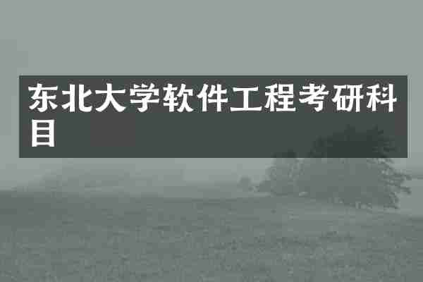 东北大学软件工程考研科目