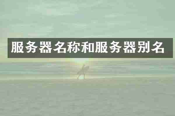服务器名称和服务器别名