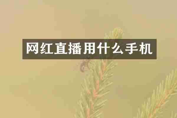 网红直播用什么手机