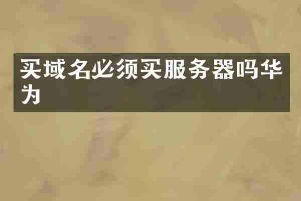 买域名必须买服务器吗华为
