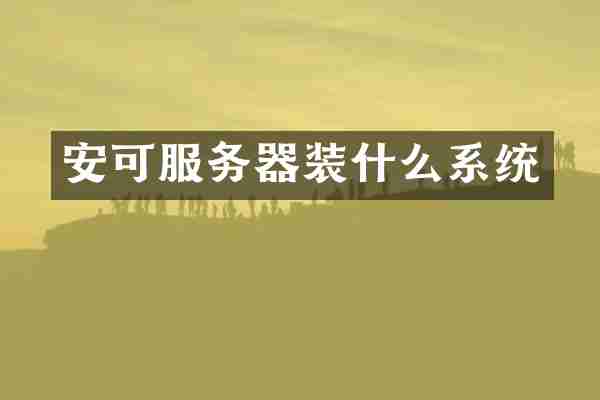 安可服务器装什么系统