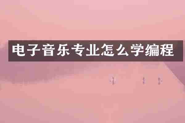 电子音乐专业怎么学编程