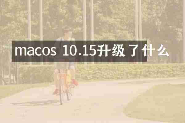 macos 10.15升级了什么