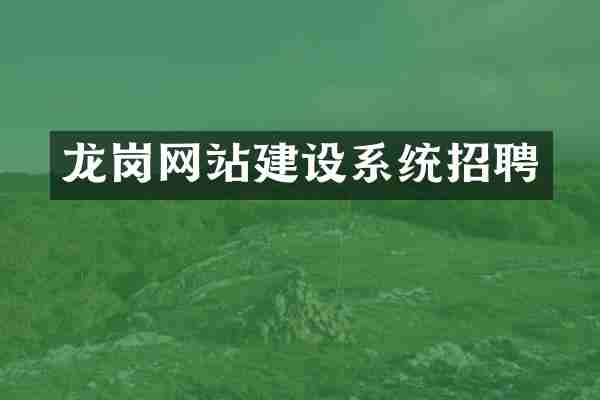 龙岗网站建设系统招聘