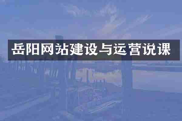 岳阳网站建设与运营说课