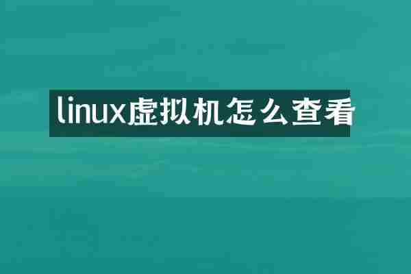 linux虚拟机怎么查看