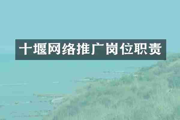 十堰网络推广岗位职责