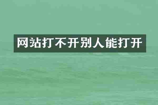 网站打不开别人能打开