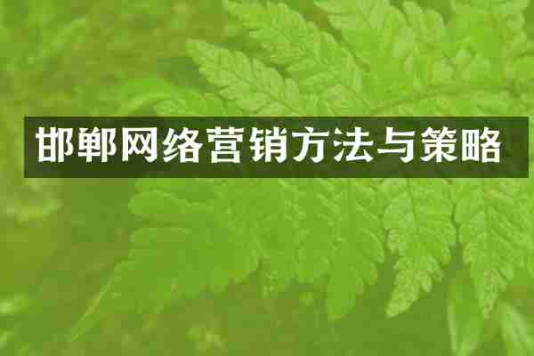 邯郸网络营销方法与策略