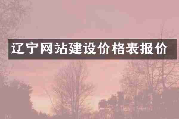 辽宁网站建设价格表报价