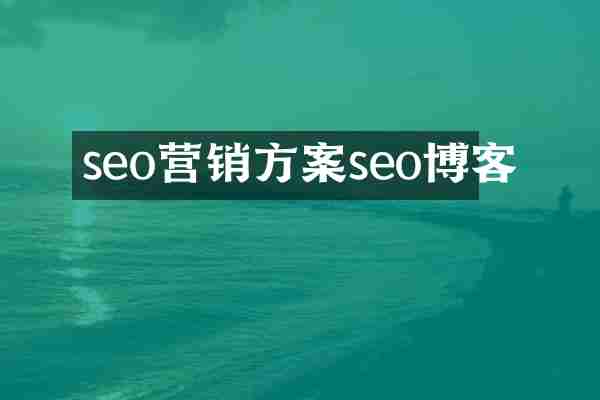 seo营销方案seo博客