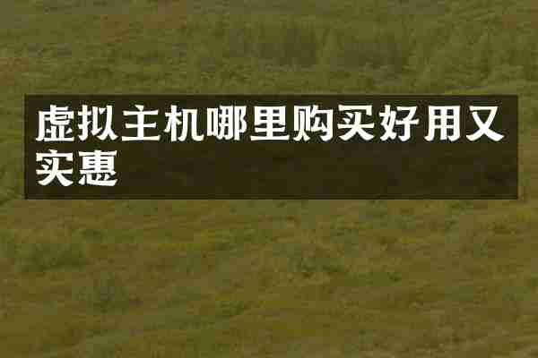 虚拟主机哪里购买好用又实惠