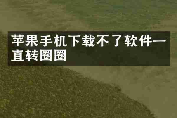 苹果手机下载不了软件一直转圈圈