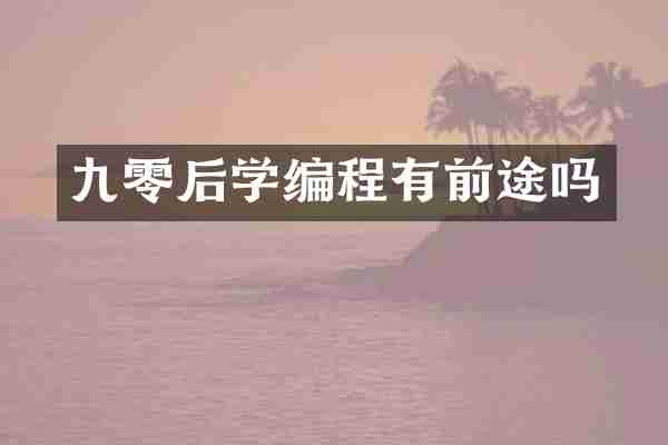 九零后学编程有前途吗