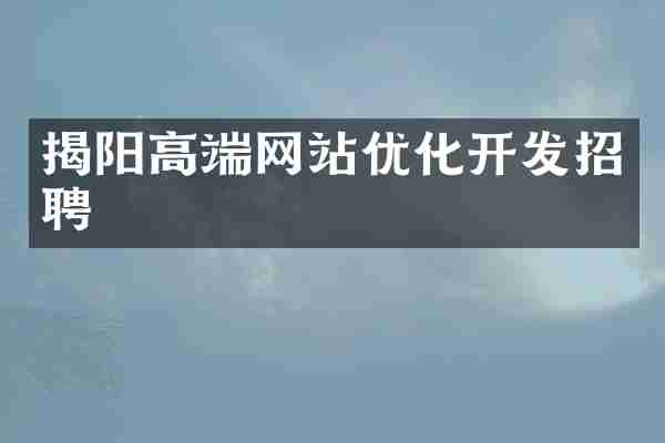揭阳高端网站优化开发招聘