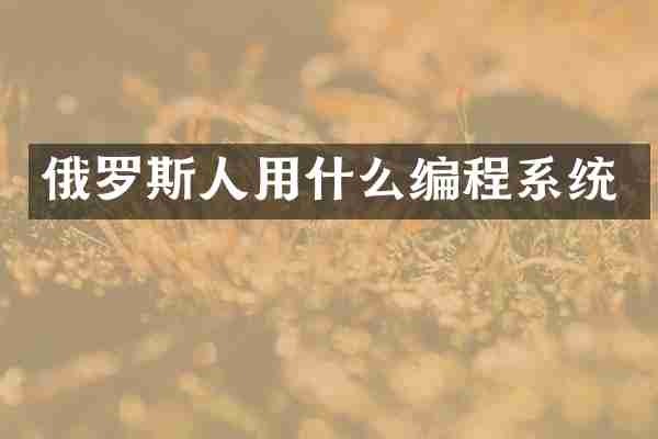 俄罗斯人用什么编程系统