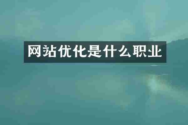 网站优化是什么职业